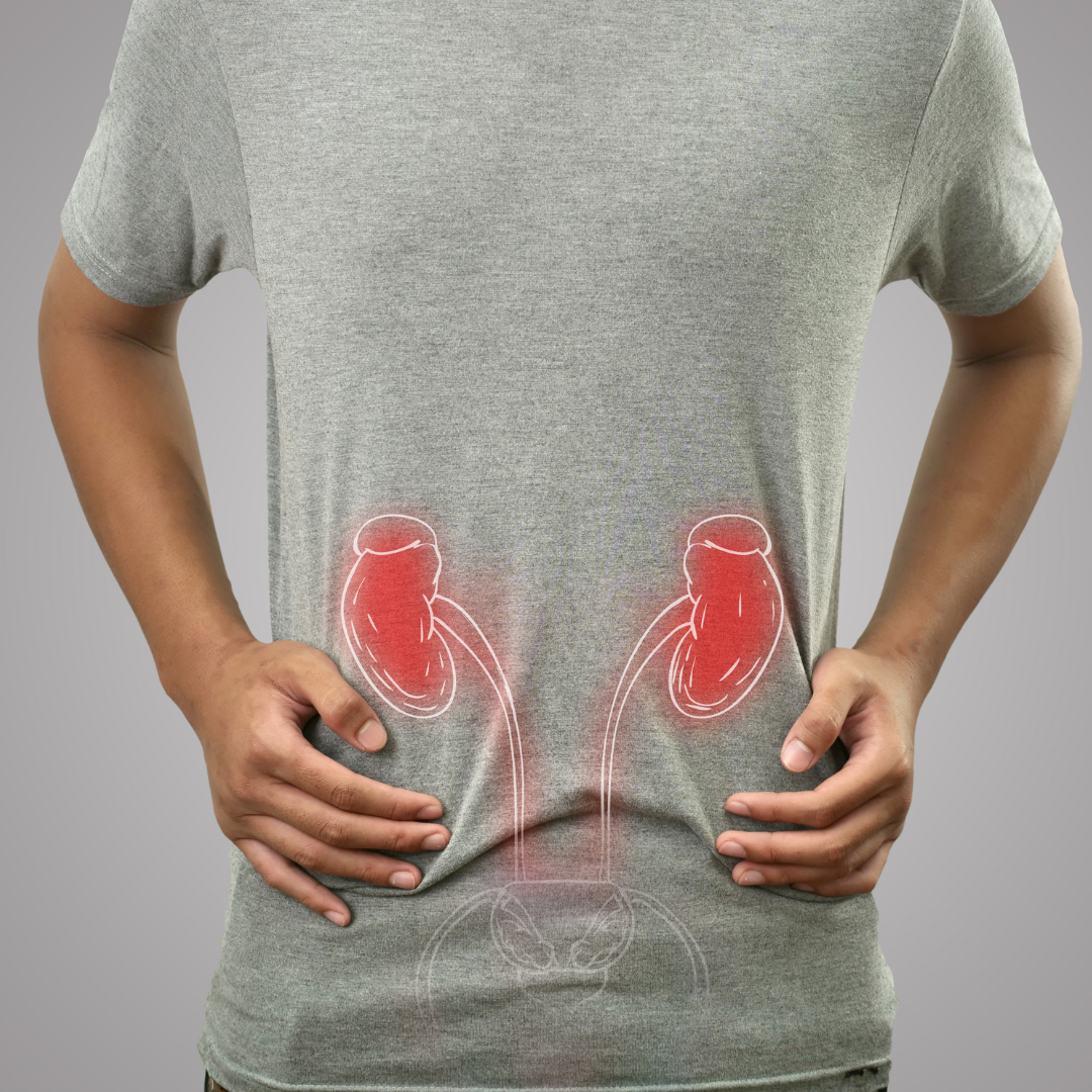 Decreased kidney function due to obstruction